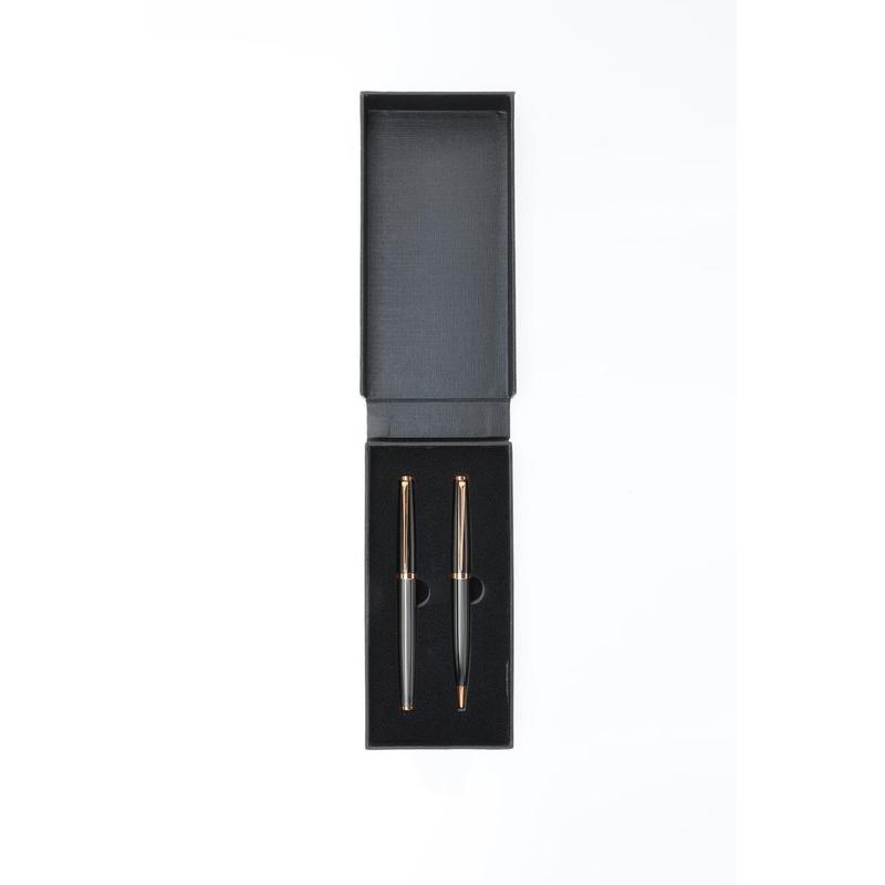 ZORY - Gift Set of Roller and Ball Pen (Black/Rose Gold)