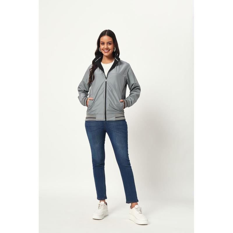 VARSITY - SANTHOME Women's Lightweight Reversible Bomber Jacket