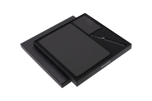 CHANGE ZERO Sustainable Gift Set with Refillable Notebook, Pen & Cardholder - Black