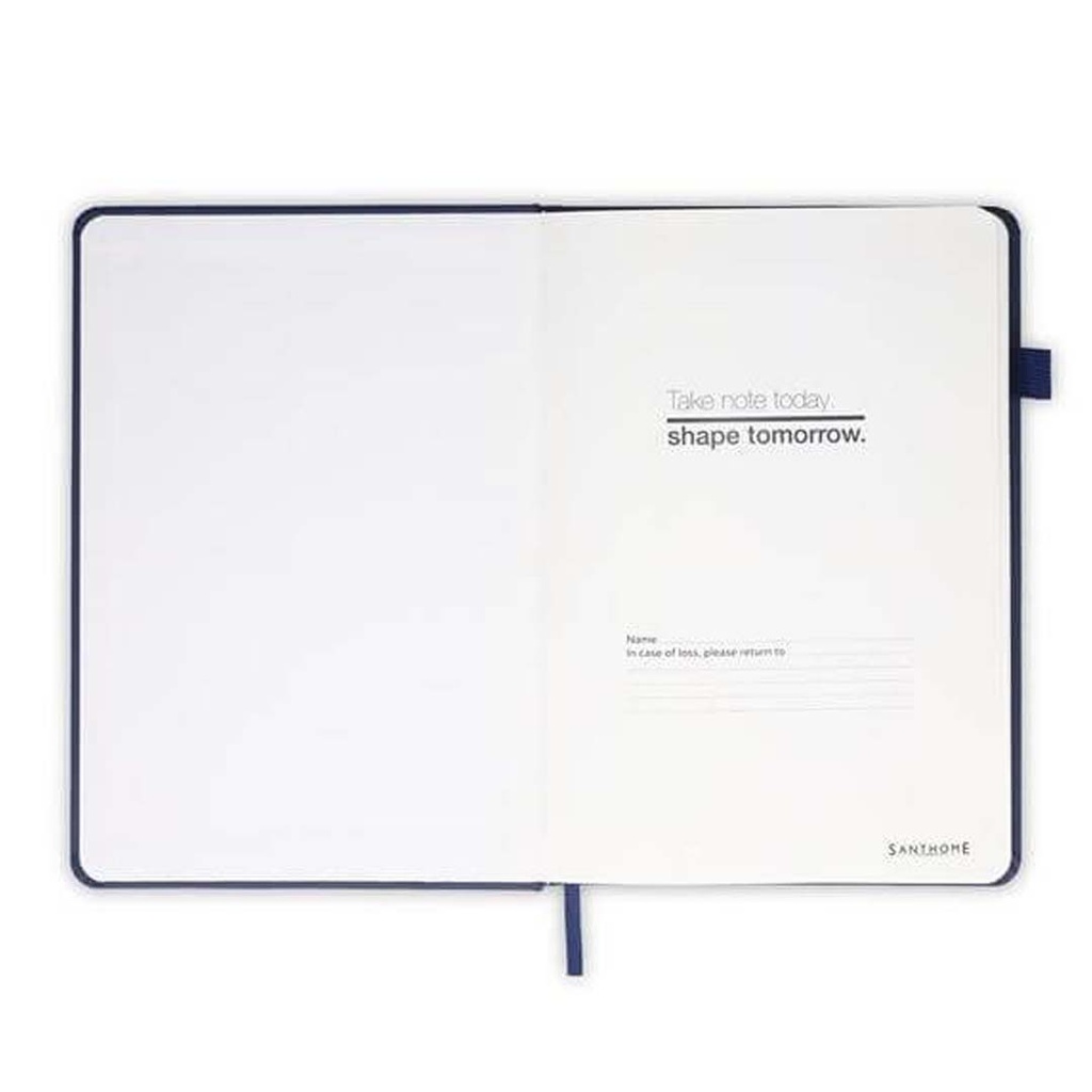 FAROE - Santhome A5 PU Hard Cover Notebook with Pen Loop - Navy Blue