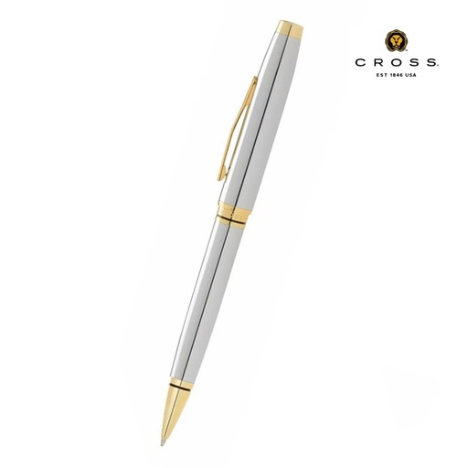 Cross Coventry Chrome/Gold Ballpoint Pen with Classic White Journal Gift Set