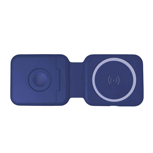 TURIN - @memorii Foldable Wireless Charger and Multicable Set - Navy Blue