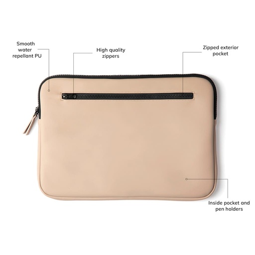 VINGA Baltimore Laptop Case 15" - Beige
