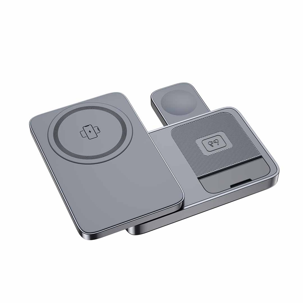 ARGENE @memorii Magfold 3 in 1 Wireless Charger Stand - Metallic Grey