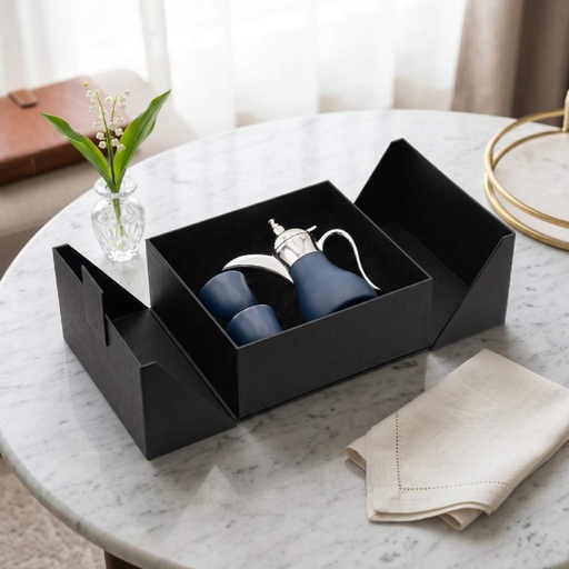 WESAL - Hans Larsen Dallah Nano Gift Set with 2 Cava Cups - Blue / Chrome 