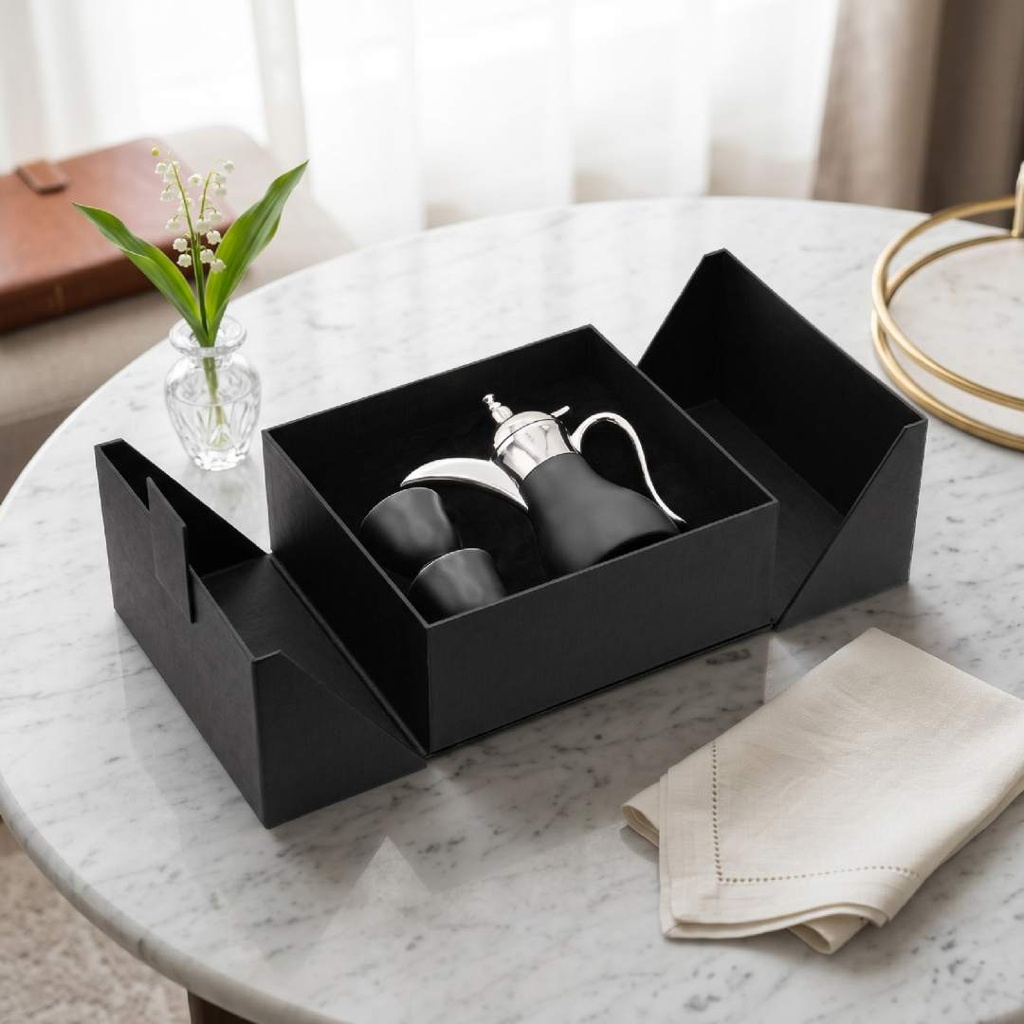 WESAL - Hans Larsen Dallah Nano Gift Set with 2 Cava Cups - Black / Chrome 