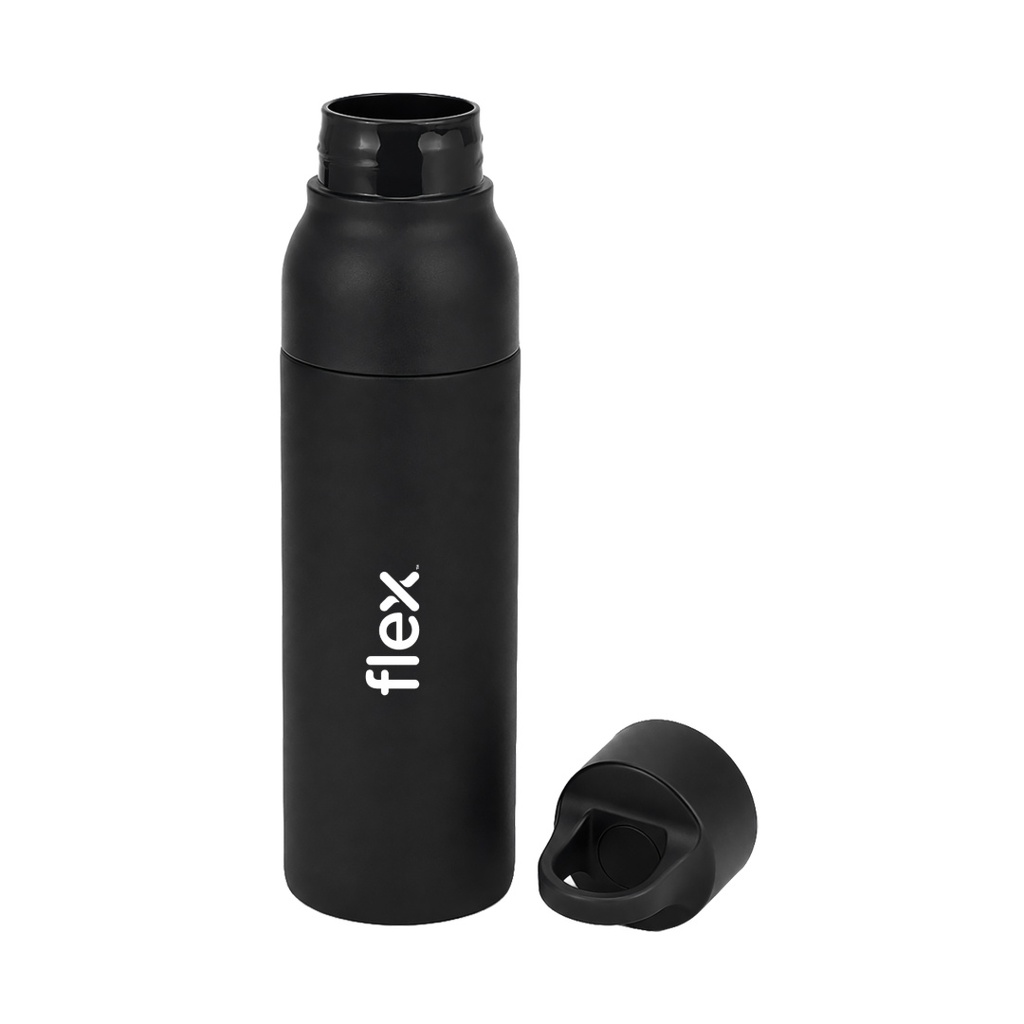 RHODES - Hans Larsen Double Wall Bottle with Push Lid  550 ml - Black 