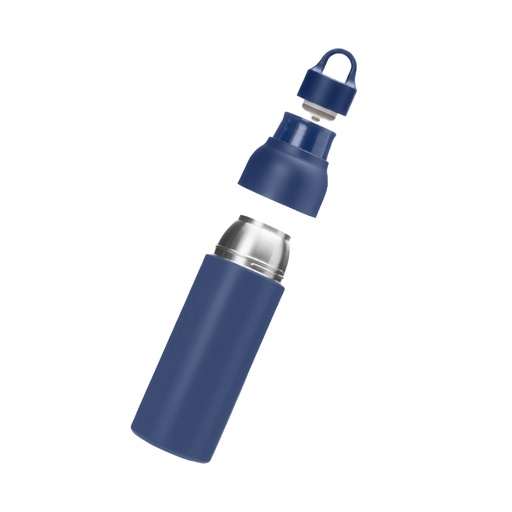 RHODES - Hans Larsen Double Wall Bottle with Push Lid  550 ml - Navy Blue