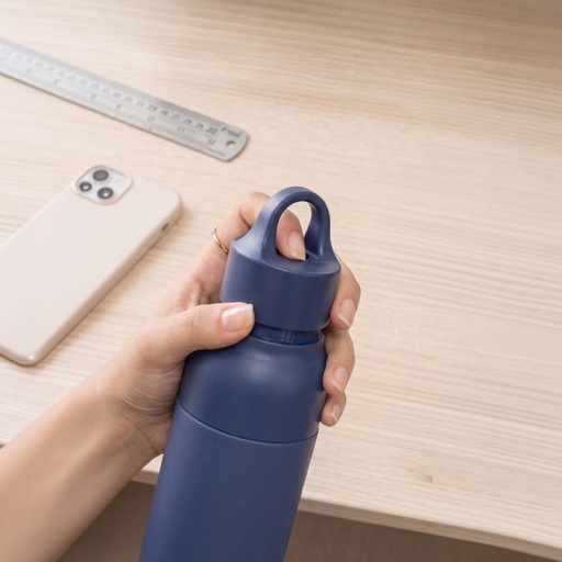 RHODES - Hans Larsen Double Wall Bottle with Push Lid  550 ml - Navy Blue