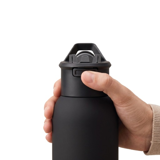 TOLEDO - Hans Larsen Double Wall Bottle with Straw  600 ml - Black 