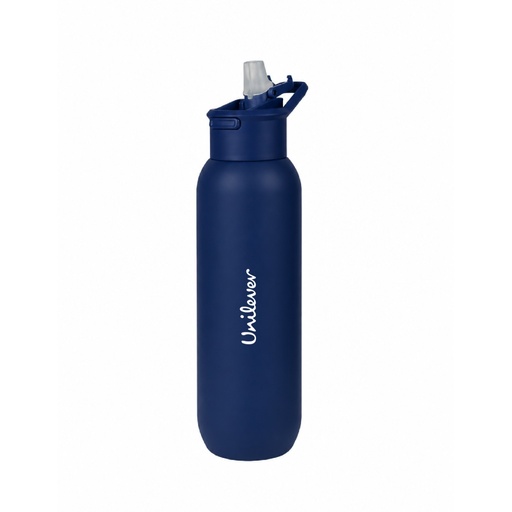 TOLEDO - Hans Larsen Double Wall Bottle with Straw  600 ml - Navy Blue