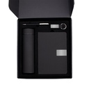 ORION SET - Giftology Set of Thermo Bottle, Notebook, Pen and Keychain - Black 