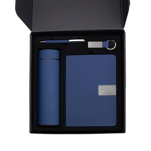 ORION SET - Giftology Set of Thermo Bottle, Notebook, Pen and Keychain - Navy Blue
