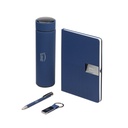 ORION SET - Giftology Set of Thermo Bottle, Notebook, Pen and Keychain - Navy Blue