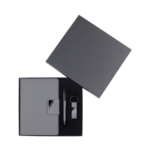REGENT - Giftology Set of Notebook, Keychain and Pen - Grey