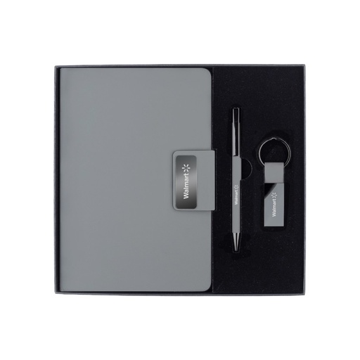 REGENT - Giftology Set of Notebook, Keychain and Pen - Grey