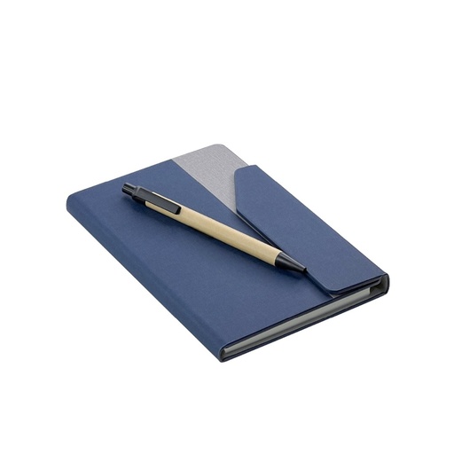 CARLO - Giftology Notepad with Pen and Sticky Note - Navy Blue