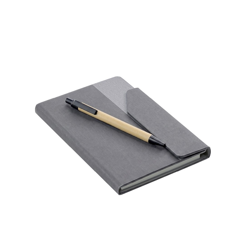 CARLO - Giftology Notepad with Pen and Sticky Note - Grey