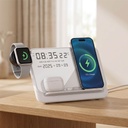 FAROS @memorii 5 in 1 Wireless Fast Charging Station with Display Clock - White