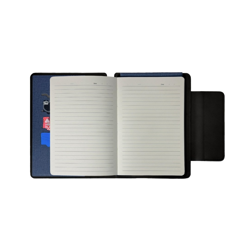 LUBECK - Santhome A5 PU notebook with Pen- Navy Blue
