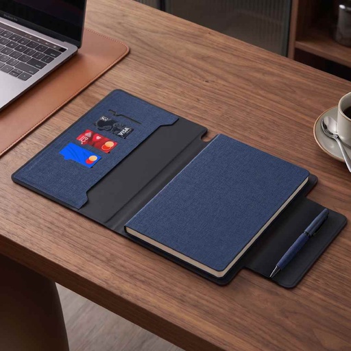 LUBECK - Santhome A5 PU notebook with Pen- Navy Blue