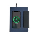 MagFolio - Santhome A5 PU notebook with 15W MagSafe Wireless Charger- Navy Blue