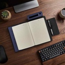 MagFolio - Santhome A5 PU notebook with 15W MagSafe Wireless Charger- Navy Blue