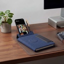 MagFolio - Santhome A5 PU notebook with 15W MagSafe Wireless Charger- Navy Blue