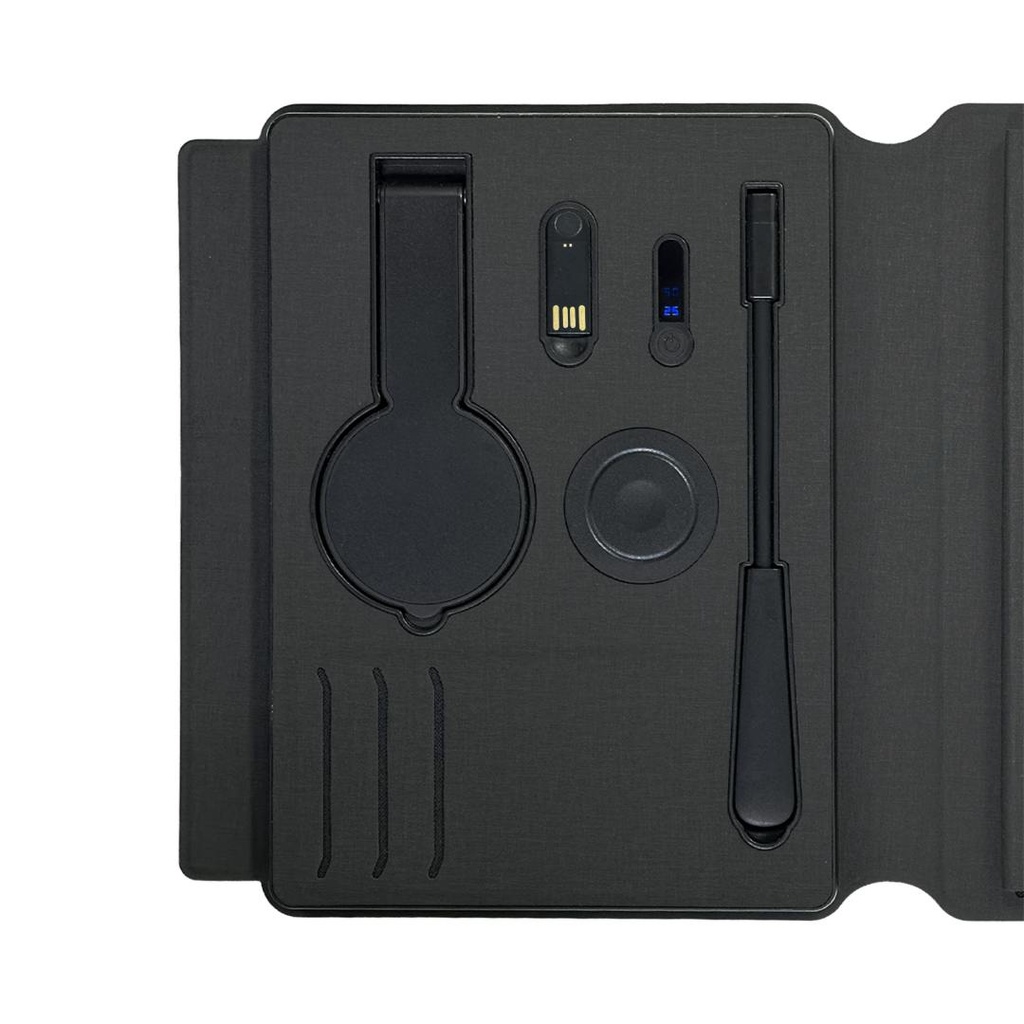 SOLAIS - Santhome Recycled 10000 mAh Power Bank and 15W Magsafe Smart A5 Organizer  - Black 