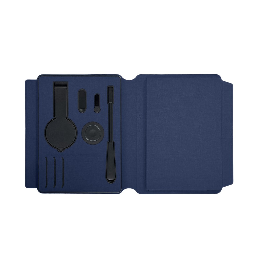SOLAIS - Santhome Recycled 10000 mAh Power Bank with 15W Magsafe Smart A5 Organizer - Navy Blue 