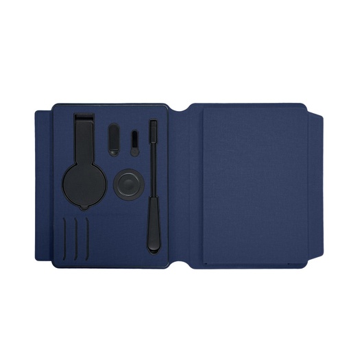 SOLAIS - Santhome Recycled 10000 mAh Power Bank with 15W Magsafe Smart A5 Organizer - Navy Blue 