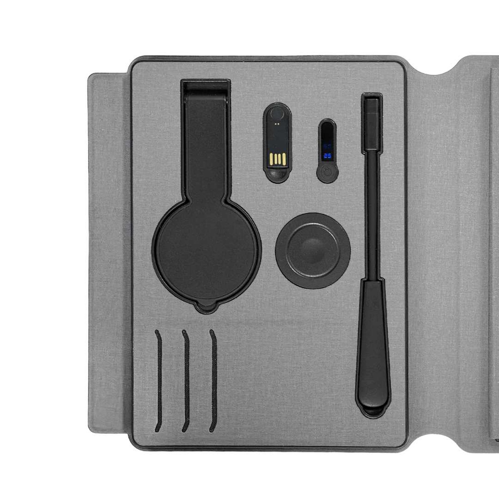 SOLAIS - Santhome Recycled 10000 mAh Power Bank with 15W Magsafe Smart A5 Organizer - Grey 