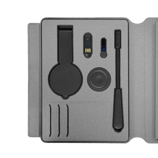 SOLAIS - Santhome Recycled 10000 mAh Power Bank with 15W Magsafe Smart A5 Organizer - Grey 