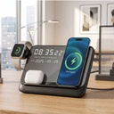 FAROS @memorii 5 in 1 Wireless Fast Charging Station with Display Clock - Black