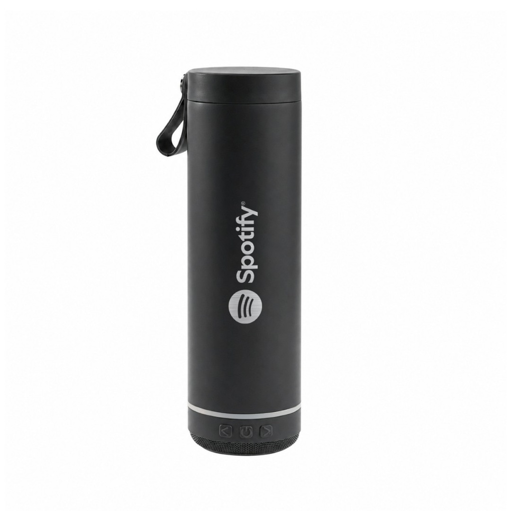 DEXOS - Giftology Double Wall Vacuum Bottle with Speaker - 500 ml - Black