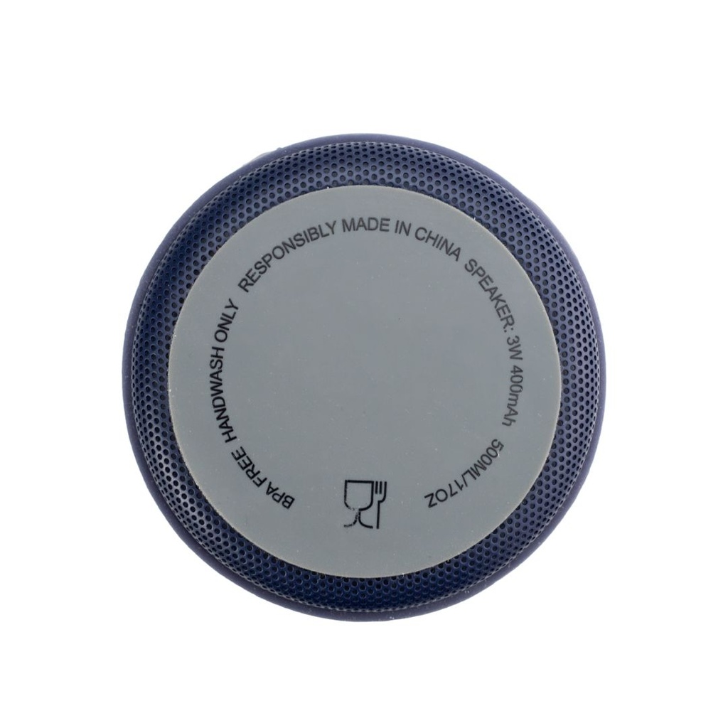 DEXOS - Giftology Double Wall Vacuum Bottle with Speaker - 500 ml - Navy Blue