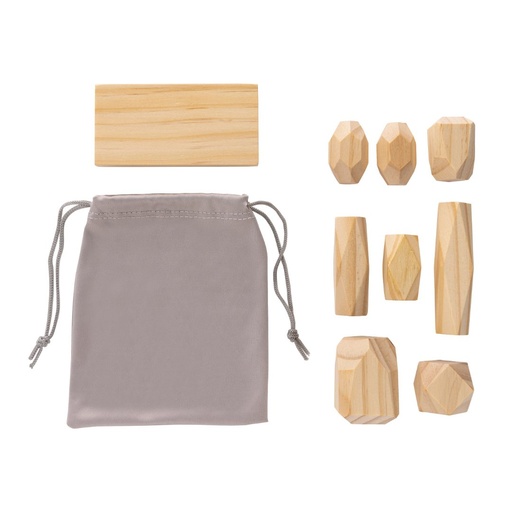 BIRCH - Wood Balancing Rocks Game with Pouch