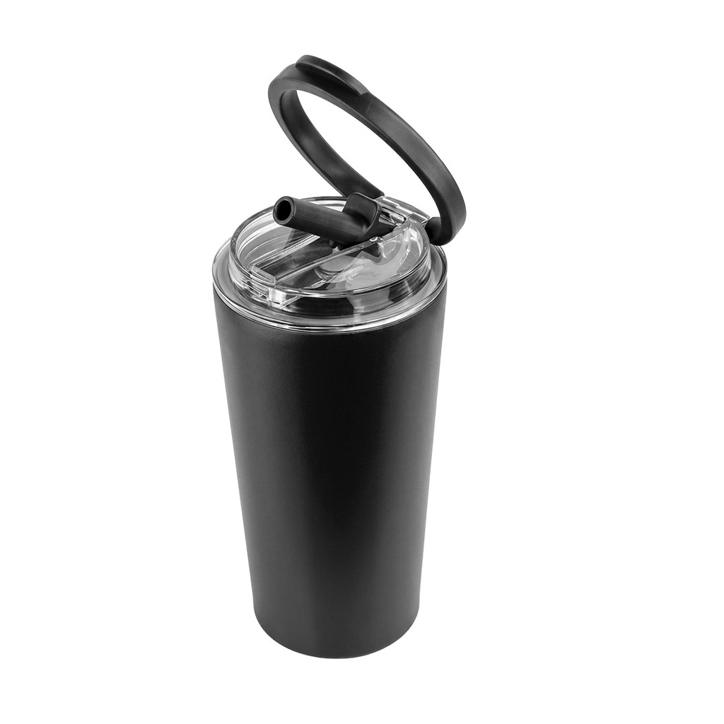 MARBELLA - Hans Larsen Double Wall Tumbler with Sip Lid 600 ml - Black 
