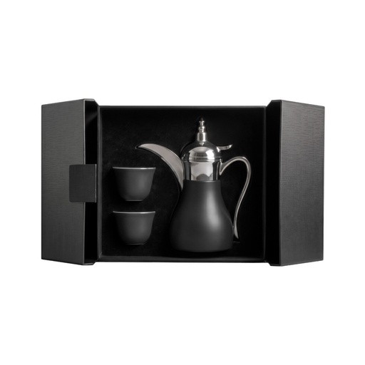 WESAL - Hans Larsen Dallah Nano Gift Set with 2 Cava Cups - Black / Chrome 