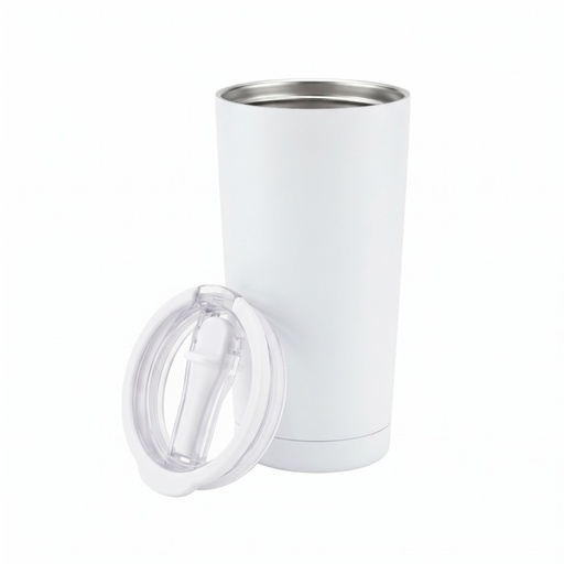 MARBELLA - Hans Larsen Double Wall Tumbler with Sip Lid 600 ml - White