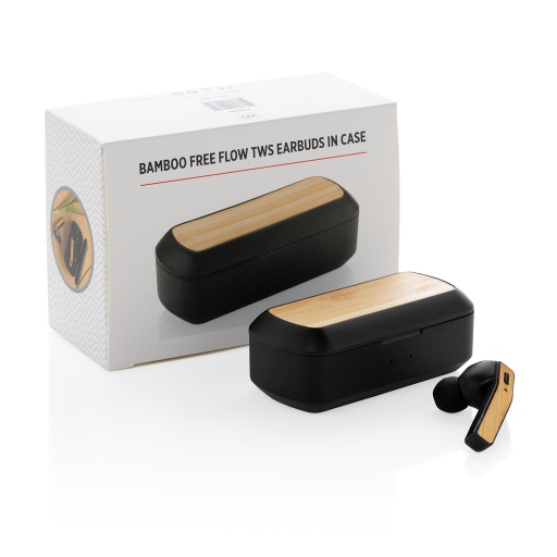 [ITXD 742] BEBRA - XD Bamboo Free Flow TWS Earbuds in Charging Case - Black