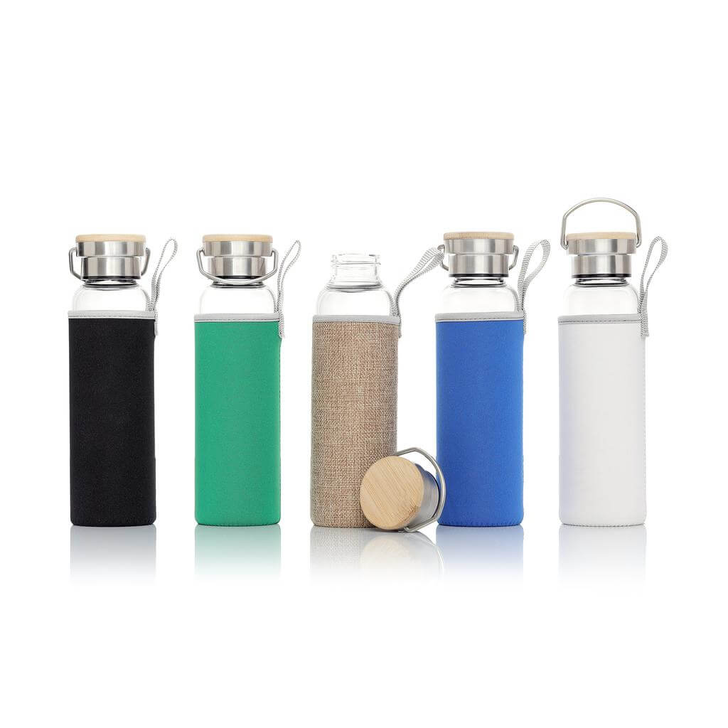 FLOHA - Hans Larsen Borosilicate Glass Bottle with Neo Sleeve - Royal Blue