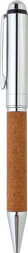 KORU - eco-neutral Metal Pen with Recycled Leather Barrel - Brown