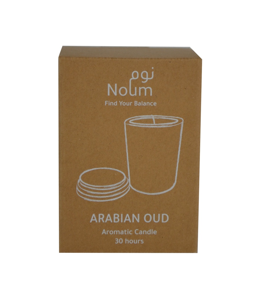 NOUM - Arabic Oudh Scented Glass Candle with Bamboo Lid - Black