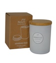 NOUM - Arabic Oudh Scented Glass Candle with Bamboo Lid - White