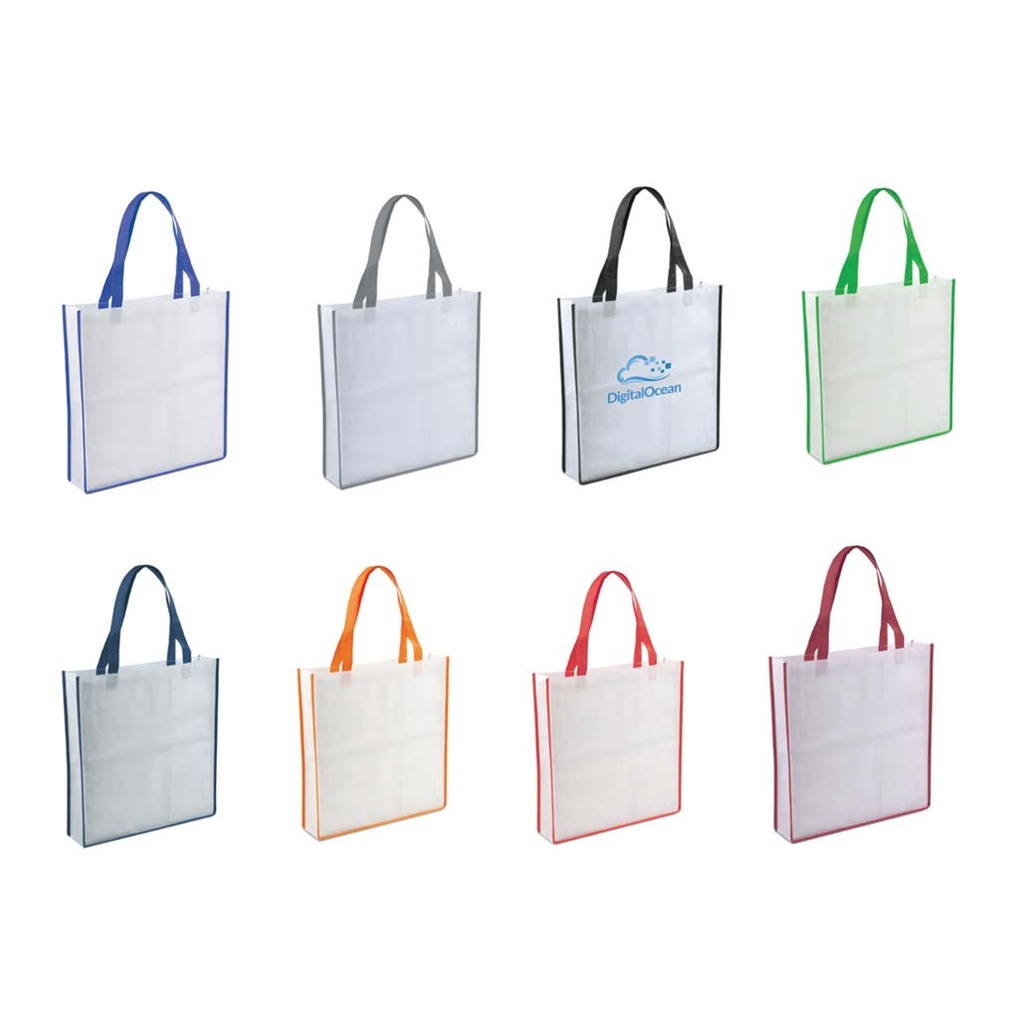 Non-Woven Shopping Bag Vertical White/Black