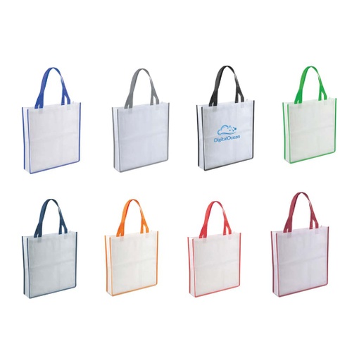 Non-Woven Shopping Bag Vertical White/Orange