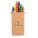 Set Of 6 Crayons In Natural Cardboard Box.