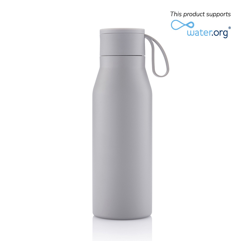 NEBRA - CHANGE Collection Vacuum Bottle with Loop - 600ml - Grey