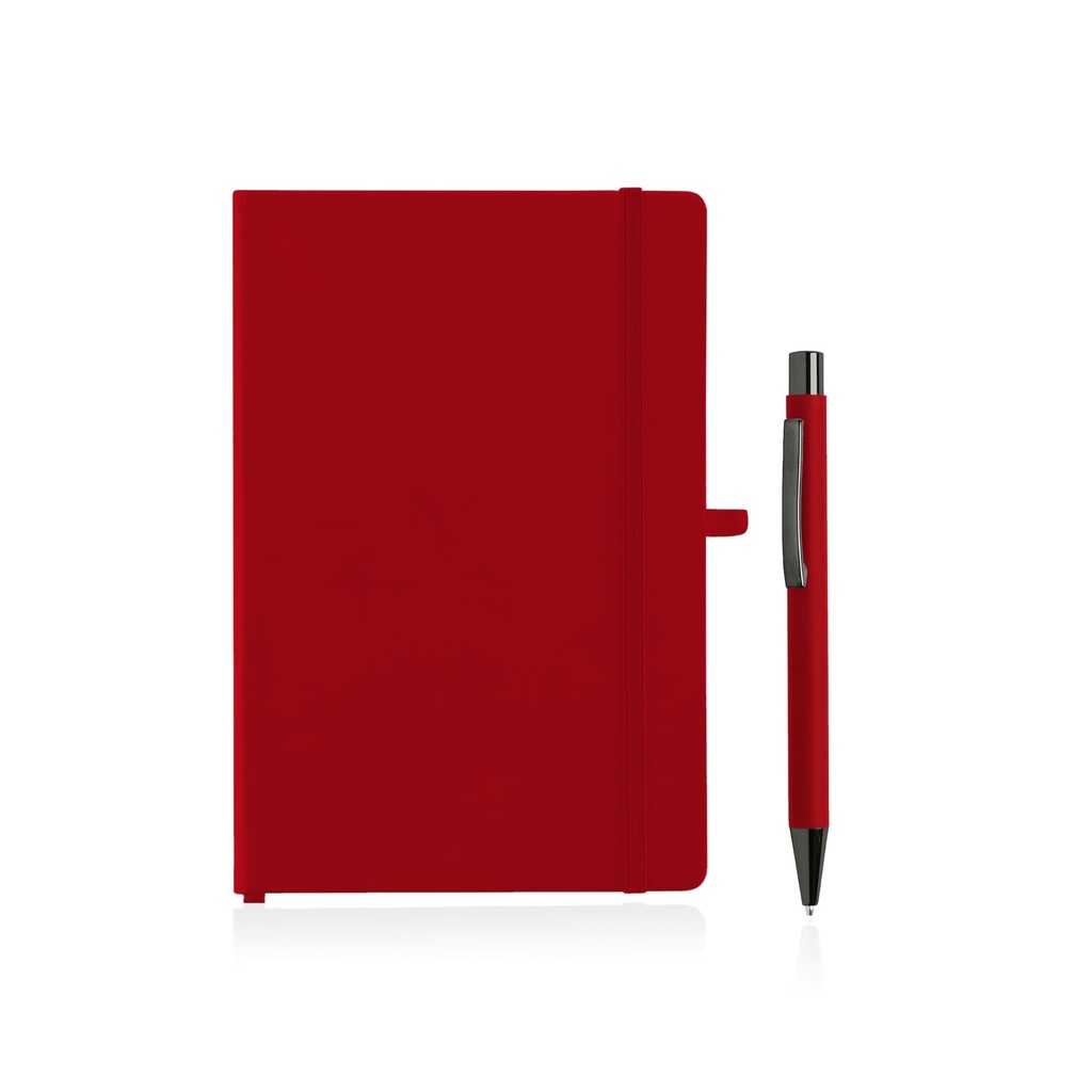 BORNA - Giftology A5 Hard Cover Notebook and Pen Set - Red